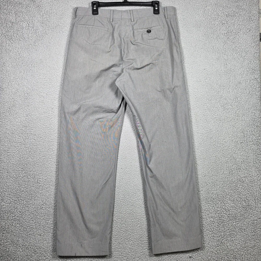 Banana Republic Pants Mens Size 34x32 Gray Pin Striped Straight Fit 100% Cotton